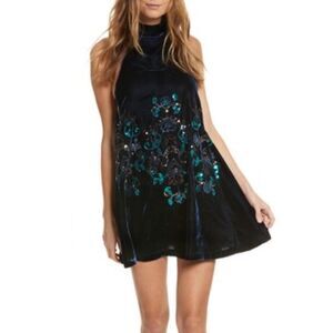 Free People Velvet Sequined Semi-Formal Dress